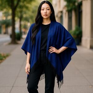 Casual Creations Womens Shawl Jacket Small Pashmina New Yorker Leia Schulze Blue